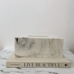 White Marble Resin Tissue Box Cover Dispenser